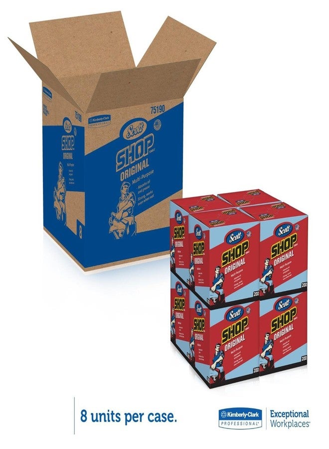Scott gfv Kimberly-Clark 75190 Shop Towels, 10" x 12", Blue, 6 Box of 200 Towels - Image 2